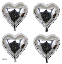 Silver Heart Shape Party Decorative Foil Balloon _ Pack of 10 Pcs&nbsp;