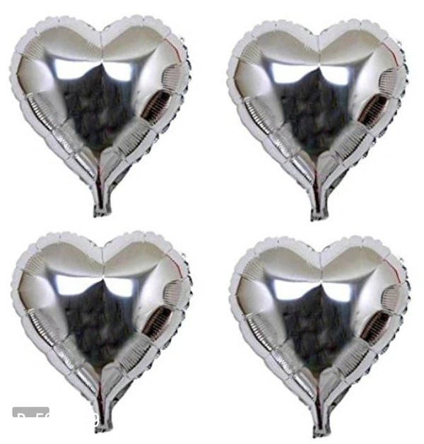 Silver Heart Shape Party Decorative Foil Balloon _ Pack of 10 Pcs&nbsp;