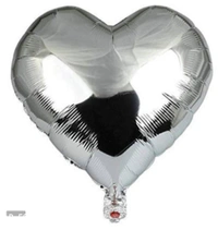 Silver Heart Shape Party Decorative Foil Balloon _ Pack of 10 Pcs&nbsp;