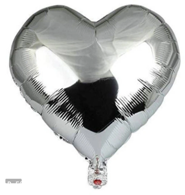 Silver Heart Shape Party Decorative Foil Balloon _ Pack of 10 Pcs&nbsp;