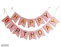 PINK Happy Birthday Banner Stylish Decorations and Party Supplies Banner(Made in India)