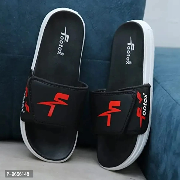 FOOTOX BE YOUR LABEL Men's Flipflop & Slipper Chepi-Black-3 - 12UK