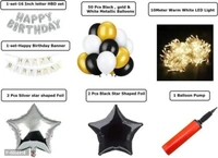 Solid Happy Birthday LED Light Combo Set For Birthday Decoration Balloon (Pack Of 58)