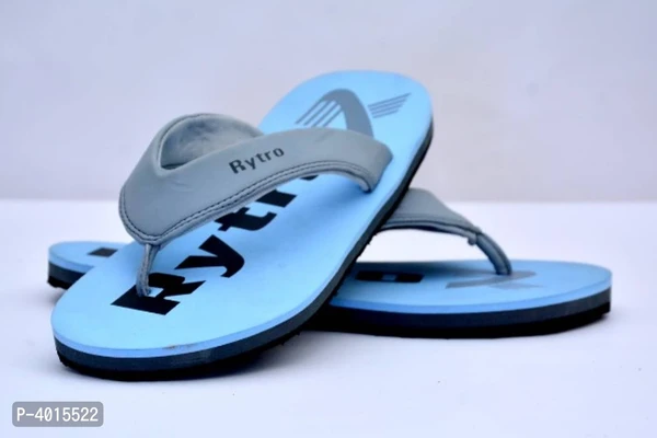 Comfortable Sky Blue Fabric Slippers For Men - 11UK