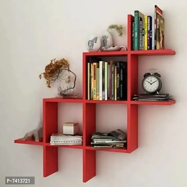 Wood Glossy Wall Mount  NEW PLUS RED Floating Hanging Shelf for Room Wall and Home Decor Items and Storage Organizer (Standard, RED Color:  Red Material:  MdfHeight: 27.0 (in inches)Width: 27.0 (in inches)Within 6-8 business days However, to find out an actual date of delivery, please enter your pin code.Put a plank shelf on it can display different items such as floral photo frame