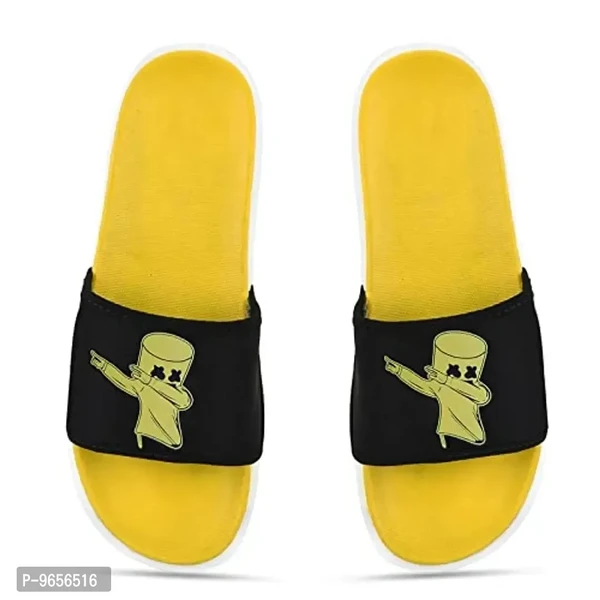 FOOTOX BE YOUR LABEL Men's Flipflop Slipper FMF-05 - Yellow, 4UK