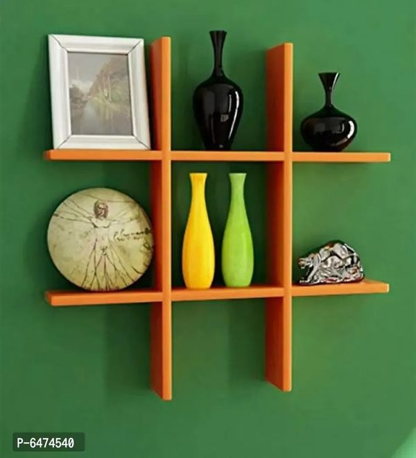 Wooden wall shelf for living room