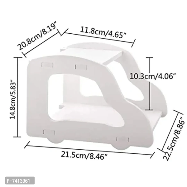 Router TV Setup Box Wall Shelf WiFi Stand Mounted Rack Car Shaped Holder,1- Piece WHITE