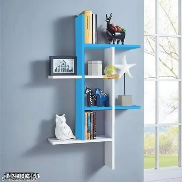 Beautiful Big Wall Shelf Wall Rack Wall Shelves for Home Decor Living Room Decor Wall Decor (white - skyblue)