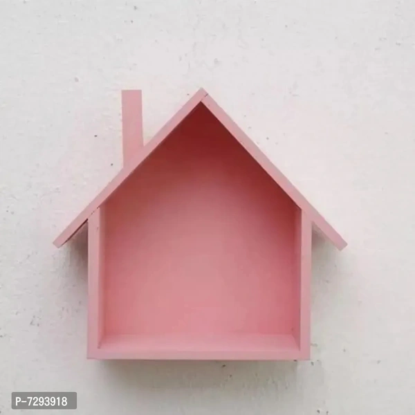 Wall Beautiful HUT Shape Floating hanging rack shelves for home and living room Wooden Wall Shelf