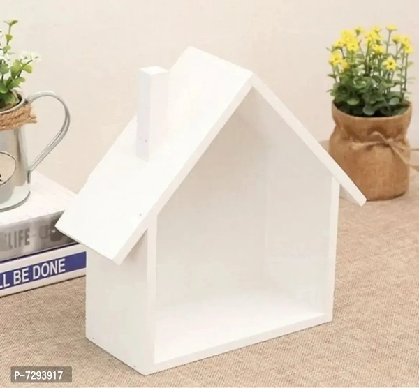 Wall Beautiful HUT Shape Floating hanging rack shelves for home and living room Wooden Wall Shelf