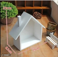 Wall Beautiful HUT Shape Floating hanging rack shelves for home and living room Wooden Wall Shelf