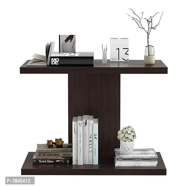 I SHAPE Wall Shelf for Living Room Stylish | Wooden Floating Storage Racks Organizer | Set Top Box Stand and Book Shelves for Home Decor | Showpiece Display Wall Mount (Brown Finish)