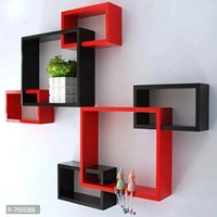 Engineered Wood Glossy Wall Mount Floating Hanging Shelf for Room Wall and Home Decor Items and Storage Organizers 