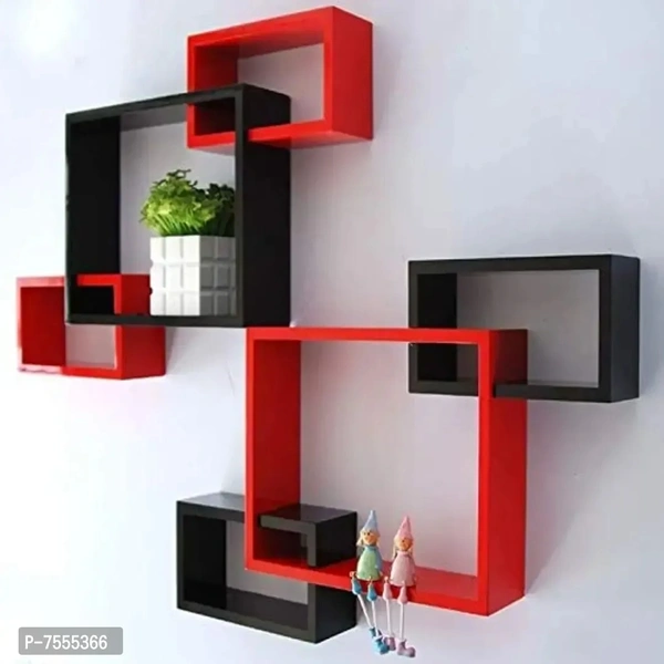 Engineered Wood Glossy Wall Mount Floating Hanging Shelf for Room Wall and Home Decor Items and Storage Organizers 