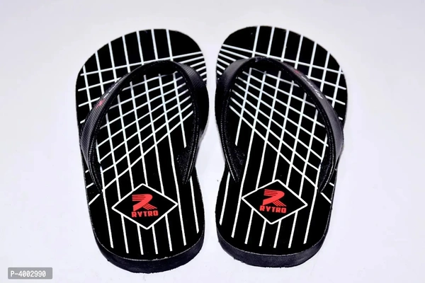 Comfortable Black Synthetic Slipper For Men - Black, 7UK
