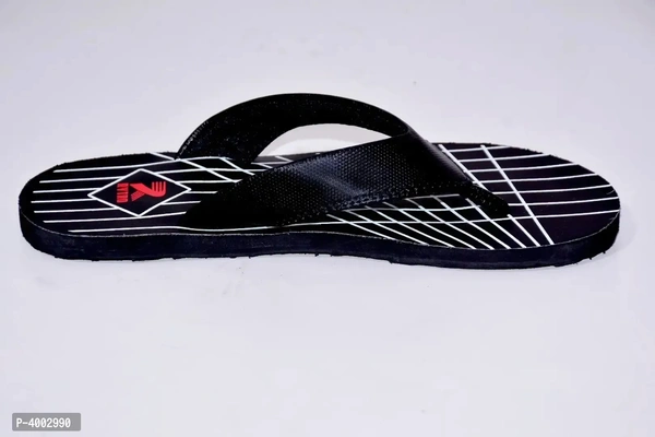 Comfortable Black Synthetic Slipper For Men - Black, 7UK