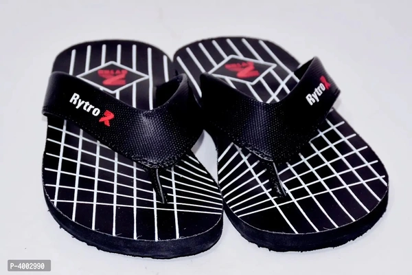 Comfortable Black Synthetic Slipper For Men - Black, 7UK