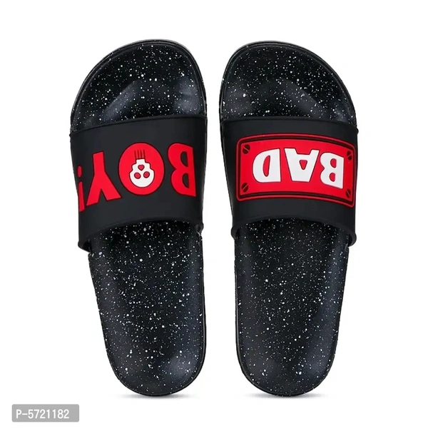 Stylish EVA Bad Boy Slipper (Pack of 1 Pair) - Black, 8UK