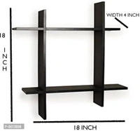 Wooden Floating Wall Shelf with Rack – Wall Mounted Display Shelf for Living Room, Bedroom, Kitchen & Office