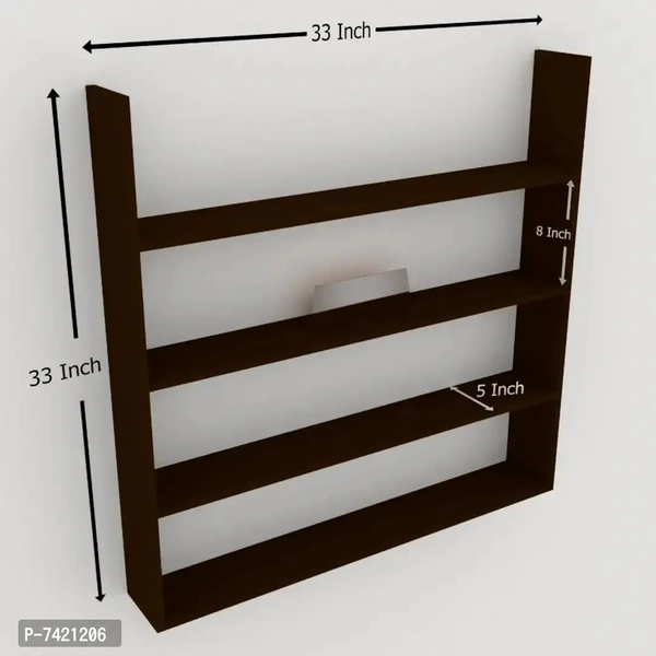Shelf Organizer -4 Tier Storage Shelf with Adjustable Wall Mounted Shelf Rack, USE for Bathroom,Bedroom, Kitchen Rack, Living Room Wooden, MDF (Medium Density Fiber) Wall Shelf
