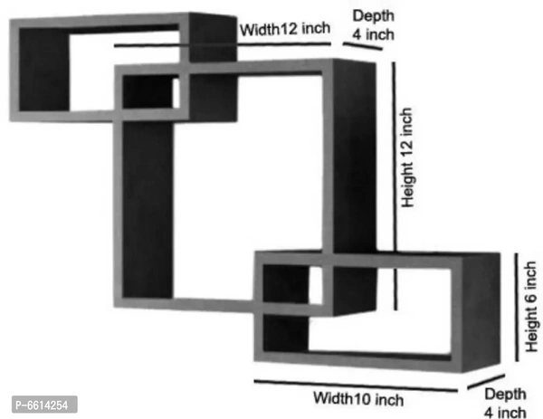 "Wooden Wall Mounted Floating Shelf with 3 Shelves – Display Rack for Living Room, Bedroom, Office