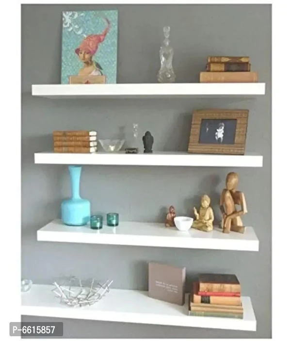 handicrafts Wood Utility Wall Shelf White - Pack of 4