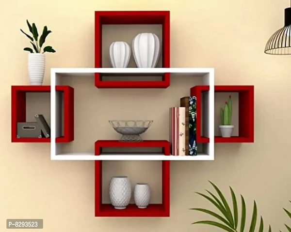 HANDICRAFTS Shelves for Wall Mounted Wall ShelfColor ( RED WHITE )