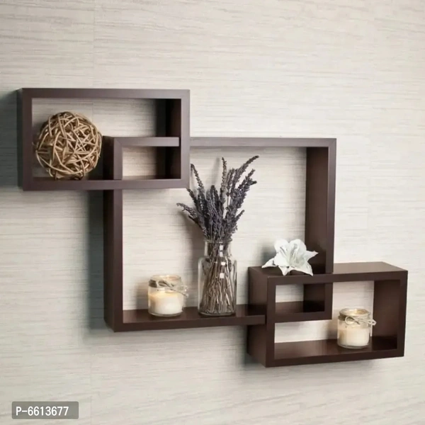 "Wooden Wall Mounted Floating Shelf with 3 Shelves – Display Rack for Living Room, Bedroom, Office