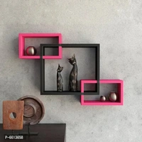 Wooden Floating Wall Shelf with 3 Tiers – Wall Mounted Rack for Living Room, Bedroom & Office