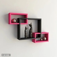 Wooden Floating Wall Shelf with 3 Tiers – Wall Mounted Rack for Living Room, Bedroom & Office