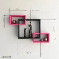 Wooden Floating Wall Shelf with 3 Tiers – Wall Mounted Rack for Living Room, Bedroom & Office