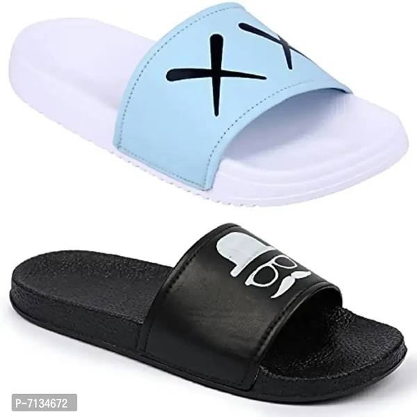 PERY-PAO Combo Mens Sliders  Flipflop Slippers - 10UK