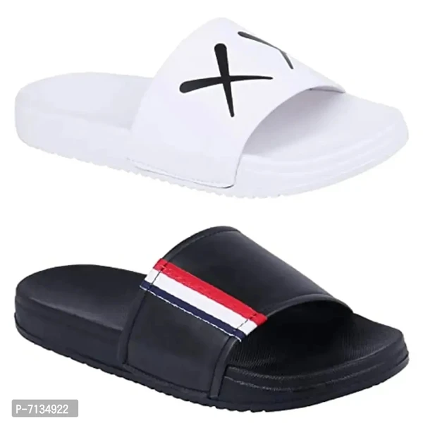 PERY-PAO Mens Combo Comfort Sliders  Boys Flip-Flops - Black, 6UK