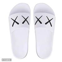 PERY-PAO Mens Combo Comfort Sliders Flip-Flops - White, 9UK