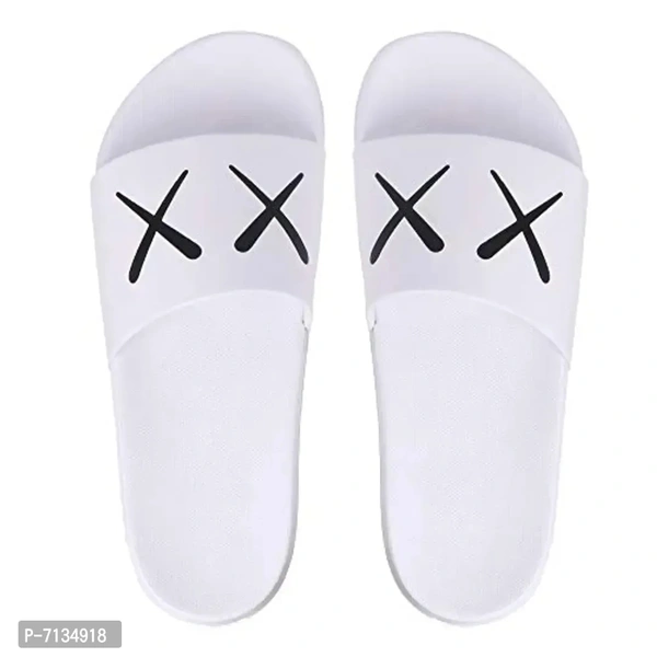 PERY-PAO Mens Combo Comfort Sliders Flip-Flops - White, 9UK