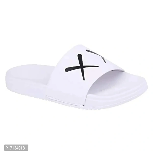 PERY-PAO Mens Combo Comfort Sliders Flip-Flops - White, 9UK