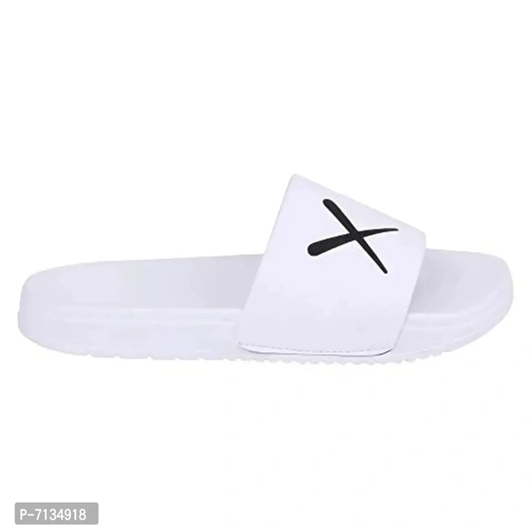 PERY-PAO Mens Combo Comfort Sliders Flip-Flops - White, 9UK