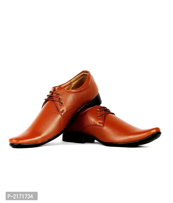 Men's Tan Lace -up Synthetic Formal Shoes - Tan, 6UK