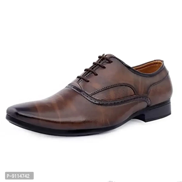 ROCKFIELD Men's Synthetic Leather Formal Shoes for Men's/Office Wear Formal Shoes for Boys 770 - Brown, 6UK