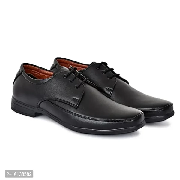 SHUAN Synthetic Leather Formal Oxford Shoes Black - Black, 6UK