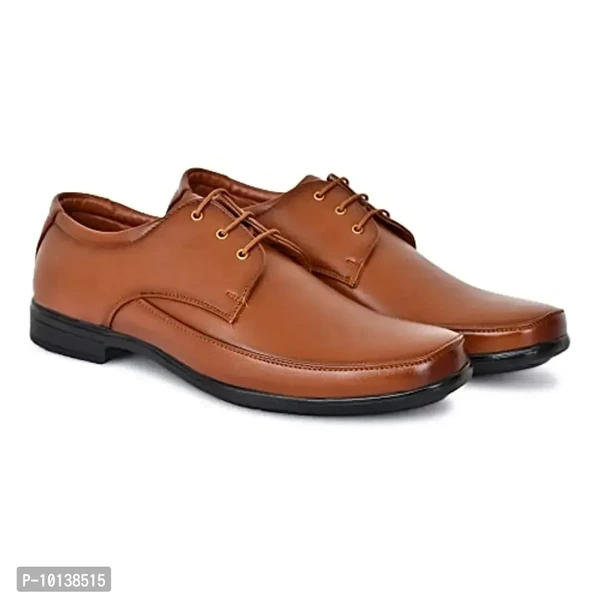 SHUAN Synthetic Leather Formal Oxford Shoes Tan - Begie, 6UK