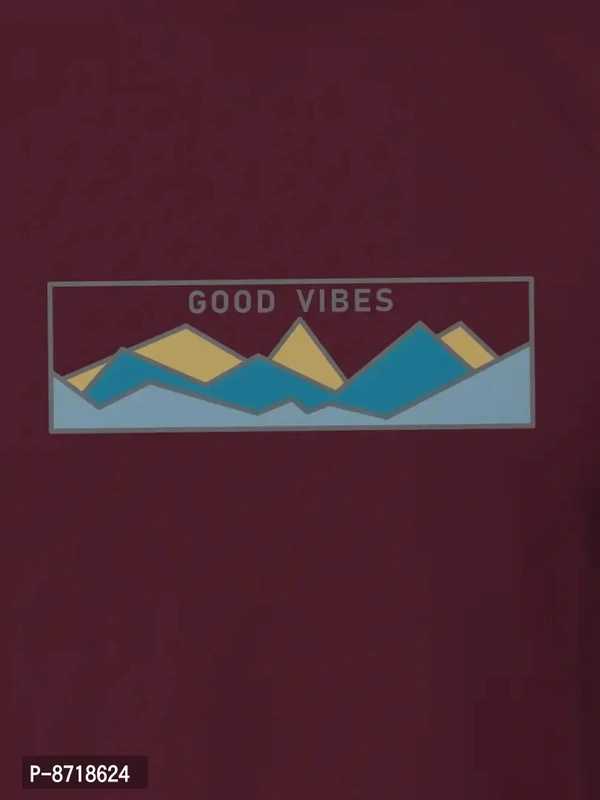 Trendy Front and Back Printed Full Sleeve / Long Sleeve Tshirt for Men - Maroon, M