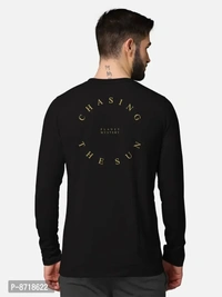 Trendy Front and Back Printed Full Sleeve / Long Sleeve Tshirt for Men - Black, M