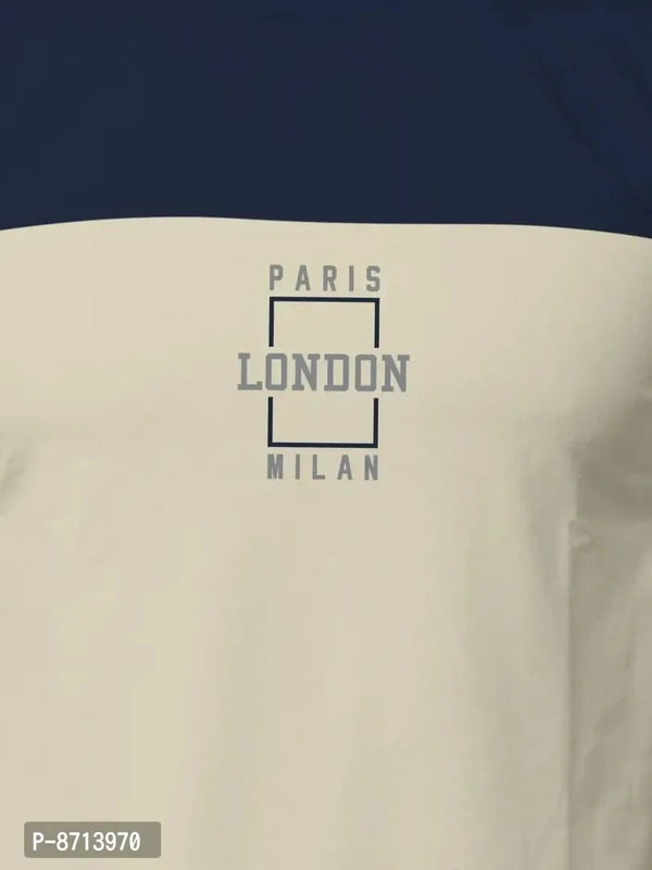Trendy Front and Back Printed Full Sleeve / Long Sleeve Tshirt for Men - Navy Blue, M