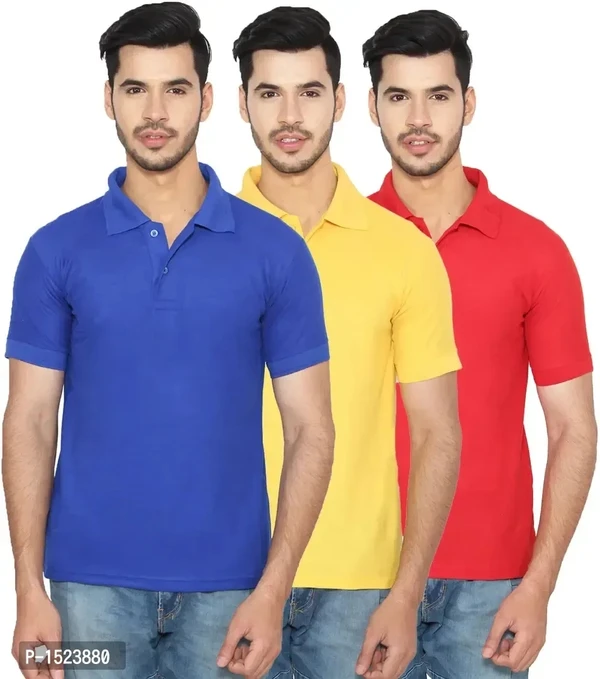 Cotton Blend Polo T-Shirt Pack Of 3 - M