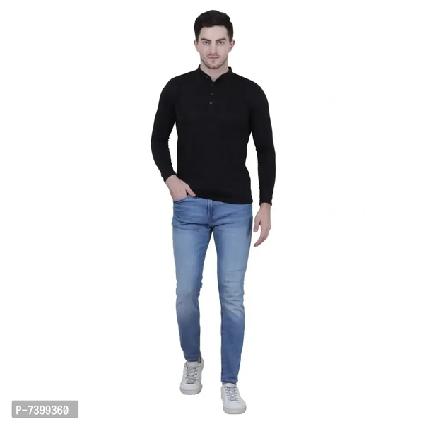 Stunning Cotton Blend Solid Henley Tees For Men- Pack Of 3 - 2XL