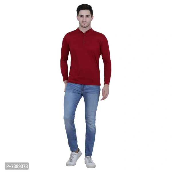 Stunning Cotton Blend Solid Henley Tees For Men- Pack Of 3 - M