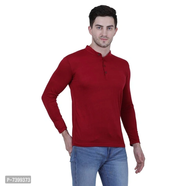 Stunning Cotton Blend Solid Henley Tees For Men- Pack Of 3 - M