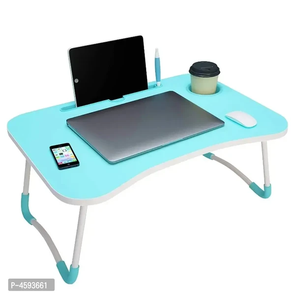 Shopper52 Foldable Multi-Function Portable Laptop Study Table Bed Table Kids Study Table Mini Table Wooden Table - HQMPTCUP-BU